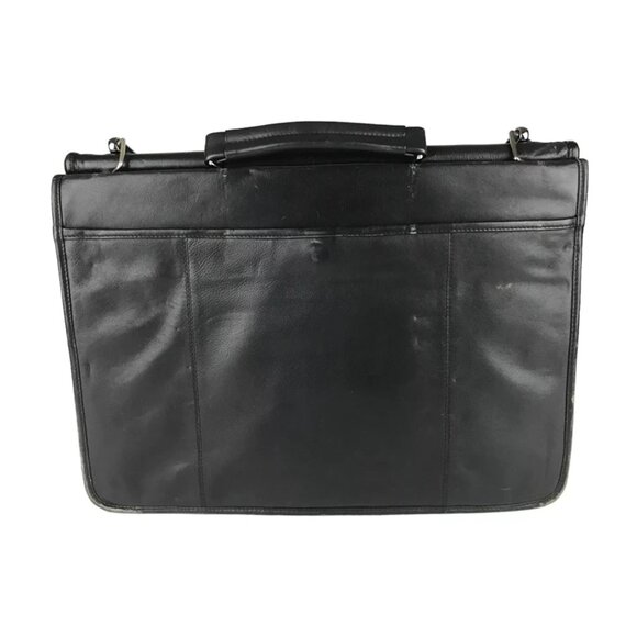 Wilsons Leather Unisex Black Leather Top Handle Briefcase Document Case Bag - Picture 4 of 12